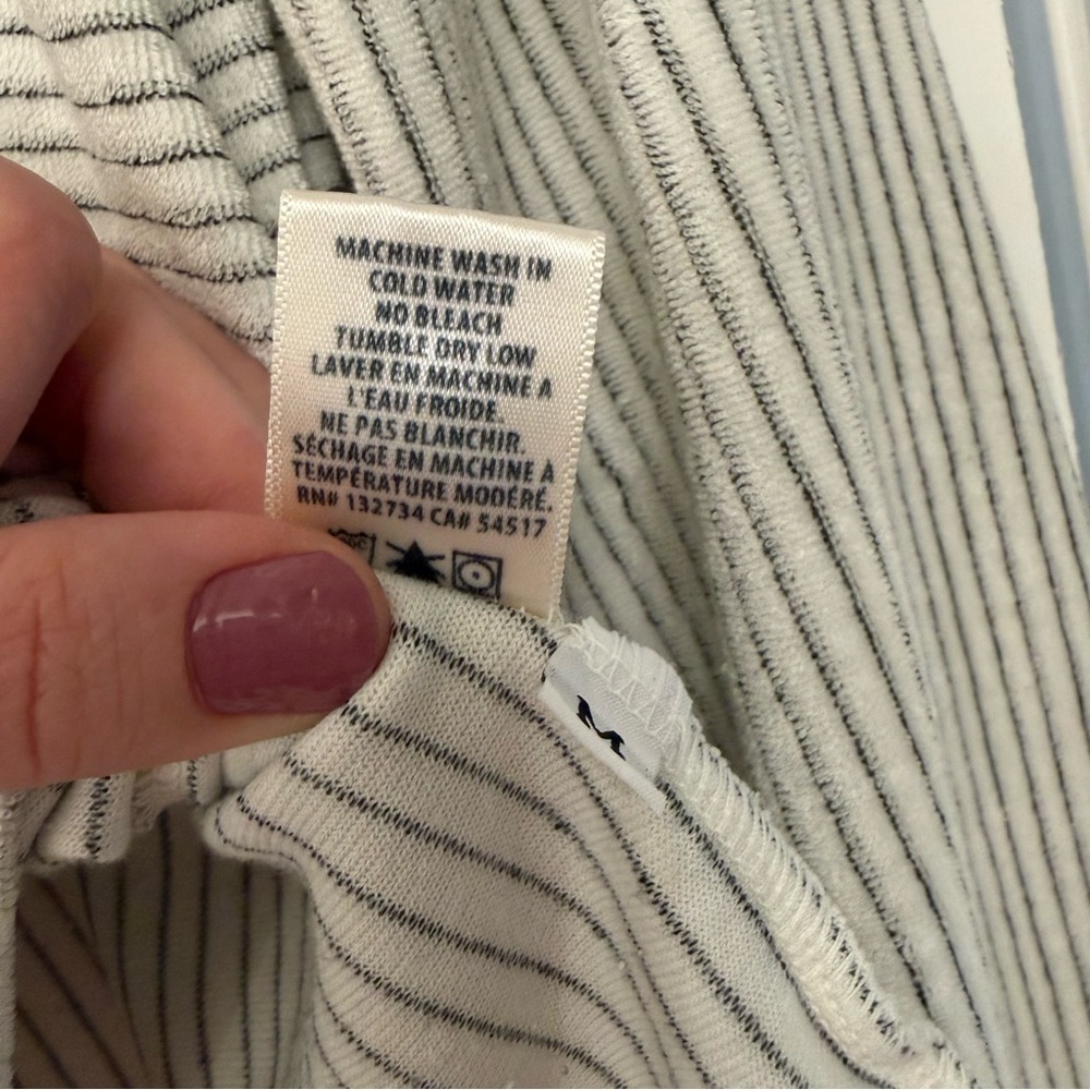 Bella Dahl Striped Gray and White Hoodie Size M - Picture 4 of 12